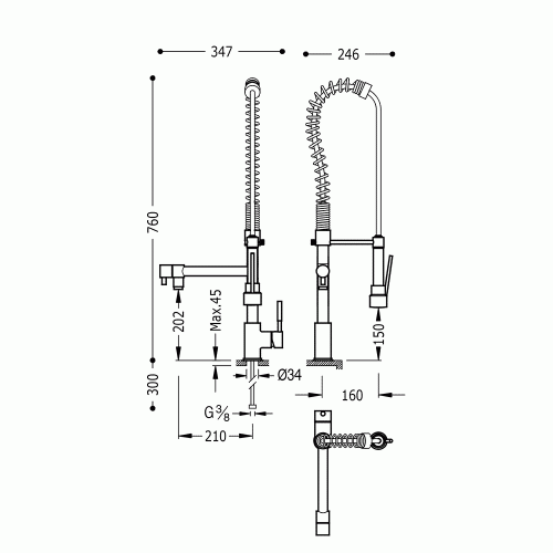 Tres bateria zlewozmywakowa chrom – 1.30.495