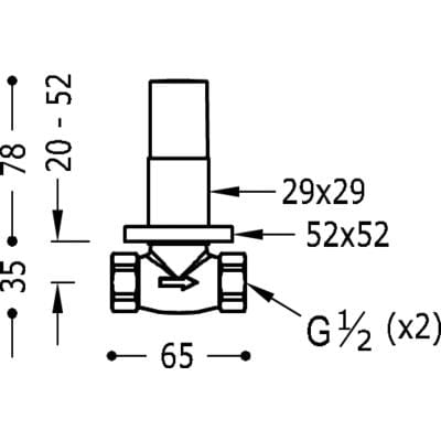 Cuadro-Tres Zawór z gwintem 1/2" w kolorze chrom –-133038