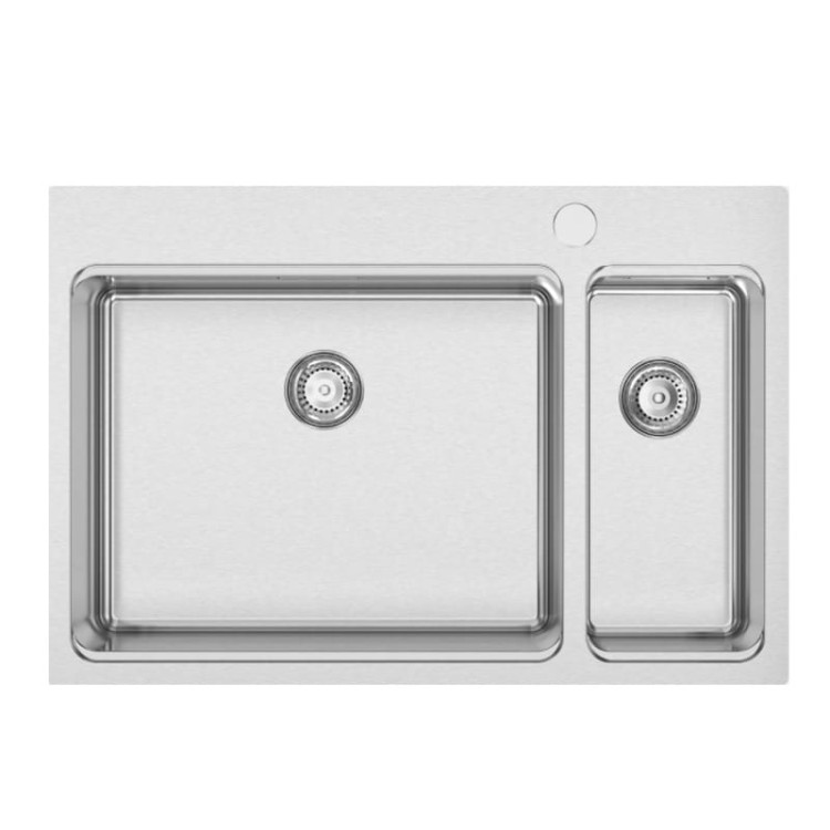 Una 72 Hansloren zlewozmywak stalowy 755x505 KM stal polerowana - U7SP-2PMB