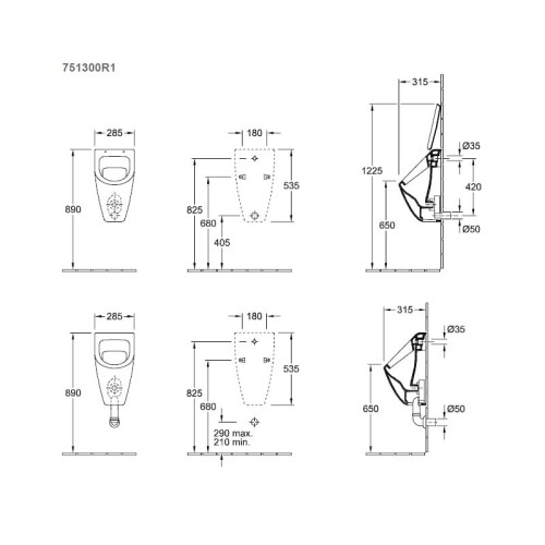 Subway-pisuar-bez-pokrywy-V&B-751300R1