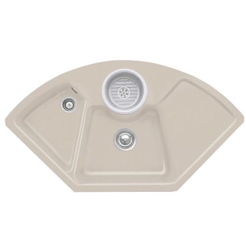 Solo Corner Classicline V&B zlew ceramiczny narożny 600x1075mm KM almond (mat) - 670801AM