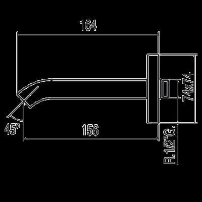 Cuadro-Tres wylewka typu kaskada wannowa chrom - 1.07.181-112345