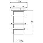 Tres odpływ umywalkowy niezamykany chrom 72 mm - 1.34.240.30-112885