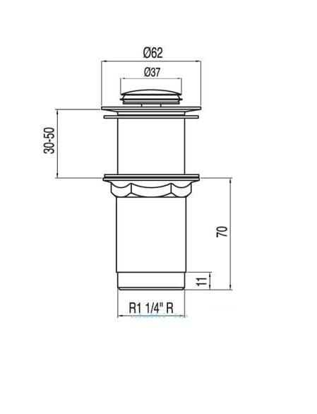 Odpływ umywalkowy Tres chrom - 1.34.540.50-112775