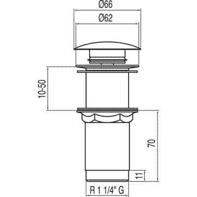 Tres odpływ umywalkowy bez przelewu - 1.34.540.60-112777