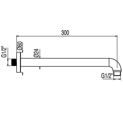 Tres ramię do głowicy natryskowej 300mm - 1.34.621.01-112698