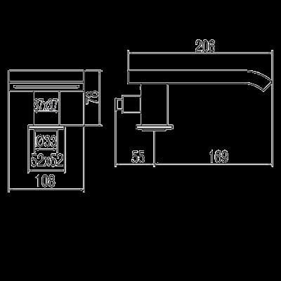 Cuadro-Tres wylewka typu kaskada chrom - 1.87.182.50-112189