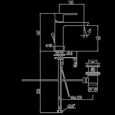 Loft-Tres bateria umywalkowa z przedłużką chrom – 200.103.01-112071