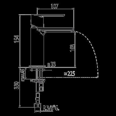 Loft-Tres bateria umywalkowa kaskada otwarta chrom – 200.110.01-112527