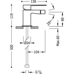 Slim-Tres Bateria bidetowa chrom - 20212001-111898
