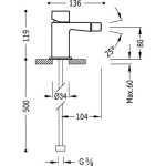 Slim-Tres Bateria bidetowa chrom - 20212002-111900