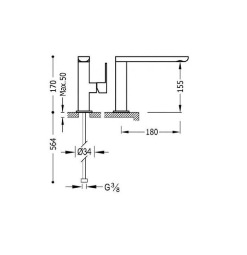 Loft-Tres bateria umywalkowa chrom – 200.205.01