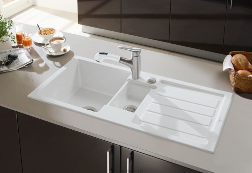 Flavia 60 Classicline V&B zlewozmywak ceramiczny 510x1010mm korek manualny white alpin (połysk) - 330401R1