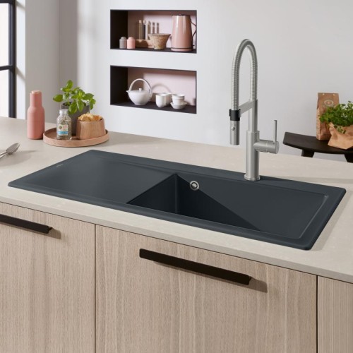 Subway Style 60 Villeroy&Boch zlewozmywak ceramiczny prawy white ebony czarny matowy 336101S5