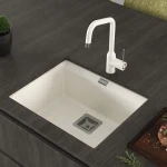 Delicja Hansloren zlewozmywak konglomeratowy podwieszany 555x455 biały - DEBO-1PMB ar