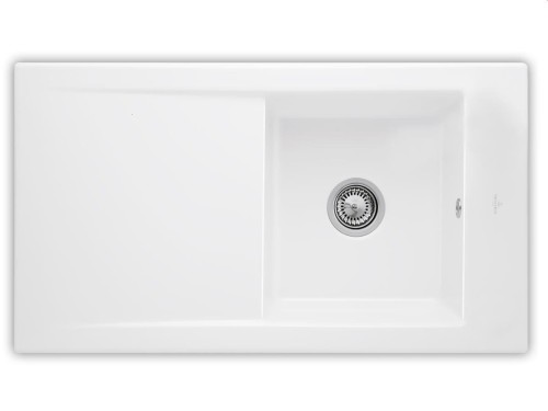 Timeline 50 Flat V&B zlew ceramiczny na równi z blatem 475x865 snow white – 3307 1F KG