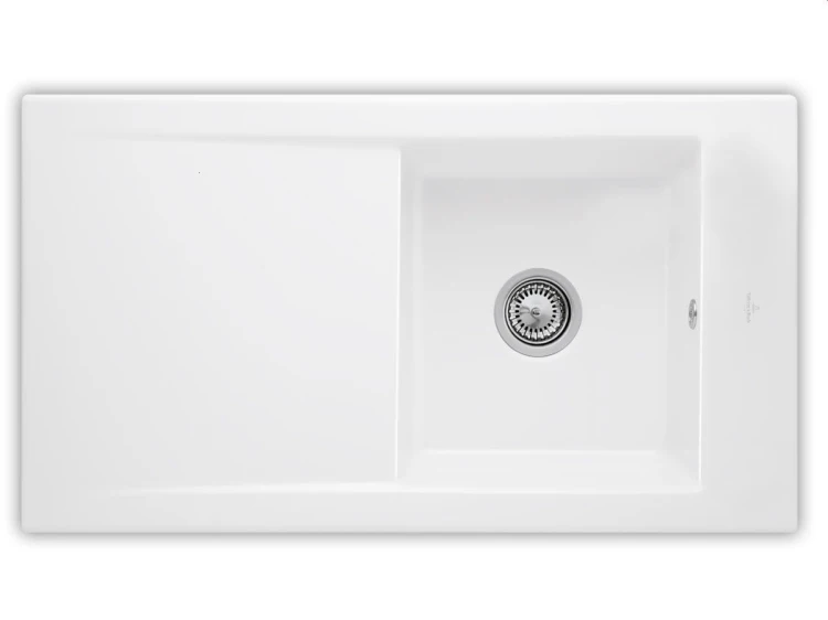 Timeline 50 Flat V&B zlew ceramiczny na równi z blatem 475x865 snow white – 3307 1F KG