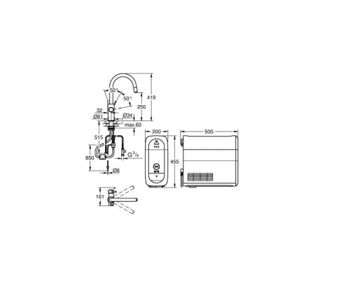 Blue Home Grohe bateria z filtrem z wyciąganą wylewką chrom - 31541 000