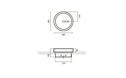 Breccia Bathco umywalka nablatowa ceramiczna 460x460X195 - 0007