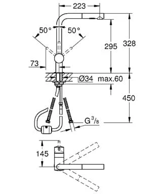 Minta Grohe bateria zlewozmywakowa ze zraszaczem chrom - 30274 000
