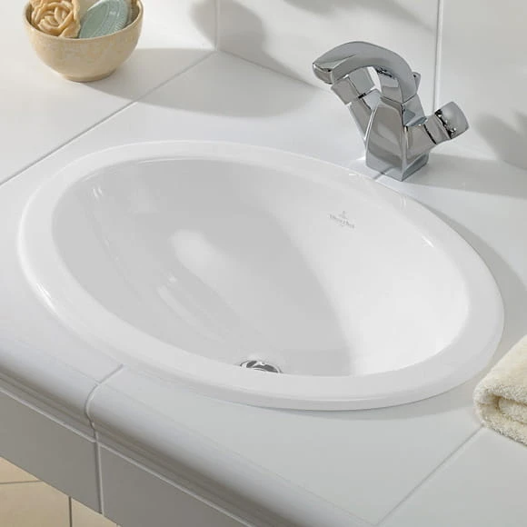 Loop&Friends V&B Umywalka nablatowa z przelewem 660 x 470 mm white alpin Ceramicplus – 6155 30 R1