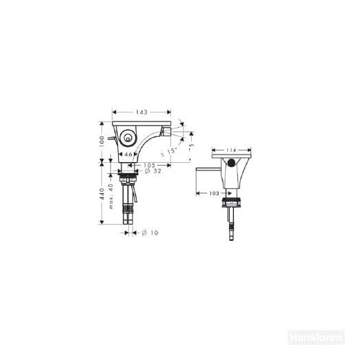 Massaud Axor Hansgrohe bateria bidetowa chrom 18210000