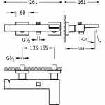 Slim-Tres Bateria wannowa chrom - 202.170.01