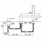 Loft-Tres bateria wannowa 3-otworowa chrom – 200.162.03