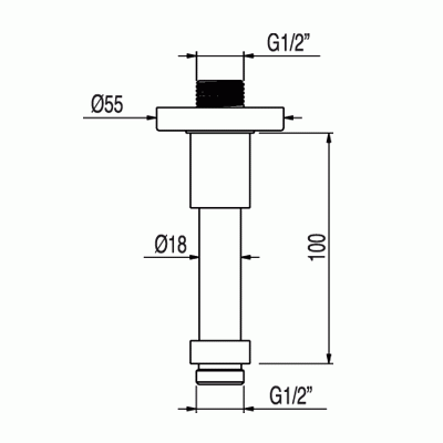 Tres ramie do głowicy natryskowej do mocowania sufitowego 3mm chrom - 1.34.521.02