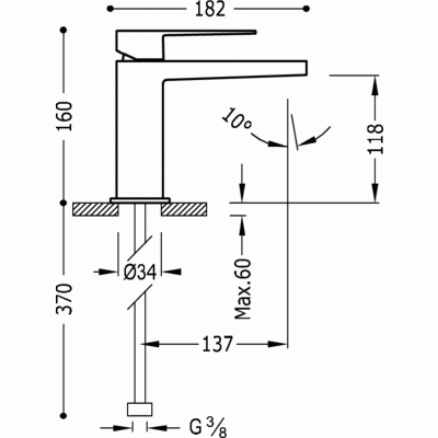 Slim-Tres Bateria umywalkowa 160mm chrom - 20210301