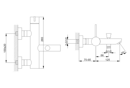 Dexame Kohlman bateria wannowa chrom - QW110D