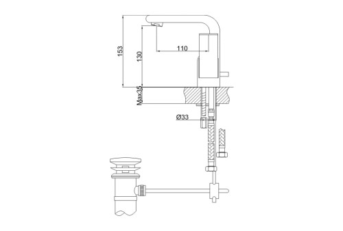 Saxo Kohlman bateria umywalkowa chrom – QB100S tech