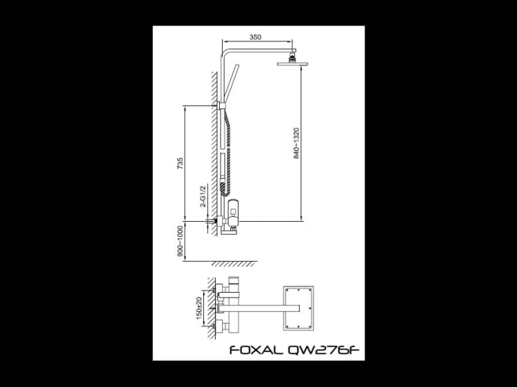 Foxal Kohlman zestaw prysznicowy chrom - QW276F
