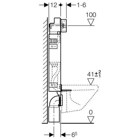Kombifix Geberit element montażowy do WC UP100 Delta H108 - 110.100.00.1