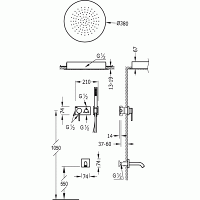 3V Tres podtynkowy zestaw wannowo natryskowy chrom - 210.273.11