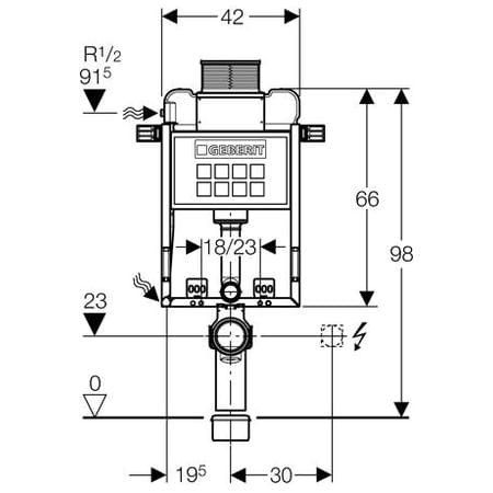 Kombifix Geberit element montażowy do WC OMEGA H98 - 110.010.00.1