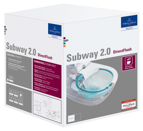 Subway 2.0. V&B zestaw miska WC wisząca 56 cm white alpin z deską wolnoopadającą – 5614 R2 01