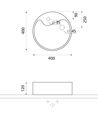 Ying-Yang Bathco umywalka ceramiczna - 0040B tech