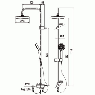 Tres zestaw natryskowy ECO-TERM chrom – 1.61.475