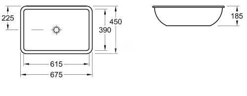 Loop&Friends V&B Umywalka podblatowa bez przelewu 615 x 390 mm white alpin Ceramicplus – 6163 21 R1