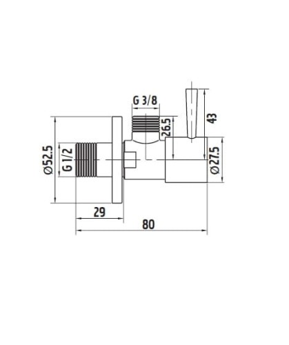 Ozdobny zawór kątowy do baterii umywalkowych 1/2 x 3/8 - B021801002