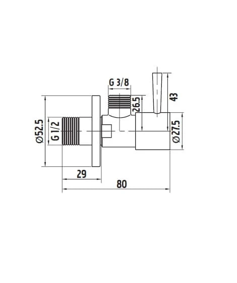Ozdobny zawór kątowy do baterii umywalkowych 1/2 x 3/8 - B021801002