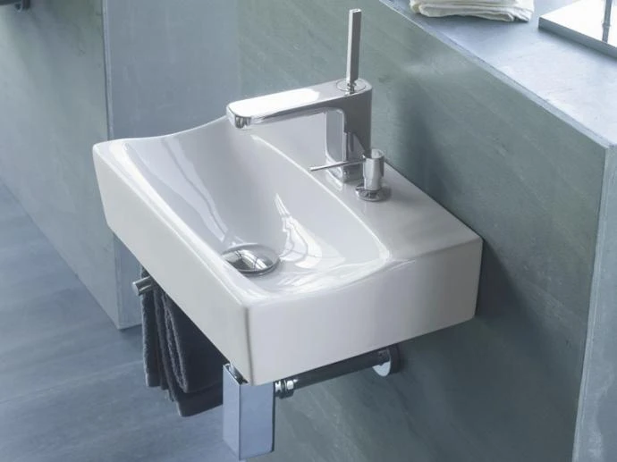 Rhin/D Bathco umywalka podwieszana z dozownikiem i relingiem 425x30cm - 4908/D