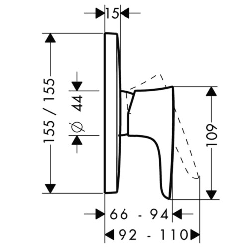 Puravida Hansgrohe jednouchwytowa bateria prysznicowa podtynkowa element zewnętrzny biały/chrom - 15665400