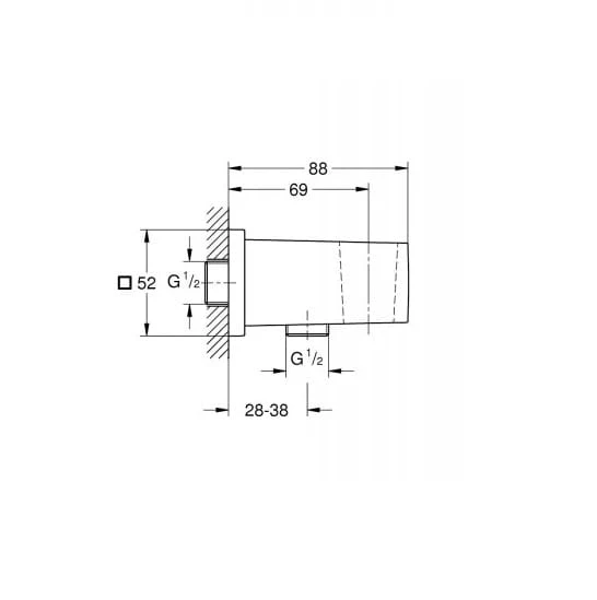 Euphoria Cube Grohe kolanko przyłączeniowe ścienne - 26370000