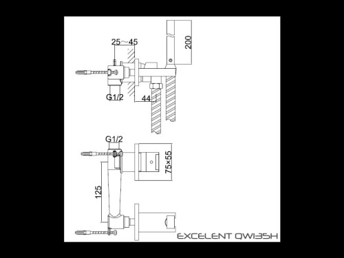 Excelent Kohlman bateria bidetowa ścienna chrom - QW135H tech