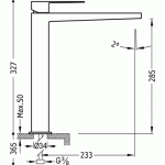 Slim-Tres Bateria umywalkowa 327mm chrom - 20210305