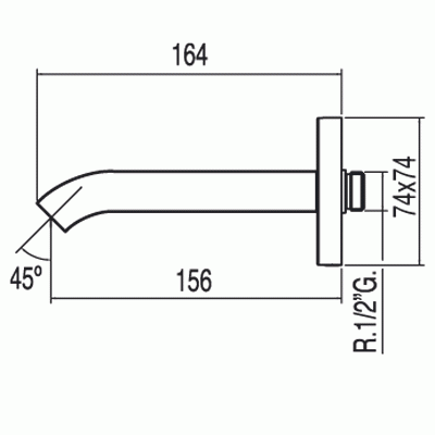 Cuadro-Tres wylewka typu kaskada wannowa chrom - 1.07.181
