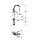 K7 Grohe bateria zlewozmywakowa wysoka sprężyna h:539 mm chrom - 31379 000