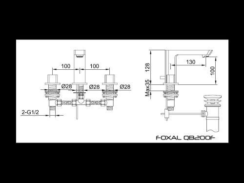 Foxal Kohlman bateria umywalkowa chrom - QB200F